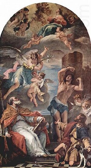 Maria in Gloria mit Erzengel Gabriel und Hl. Eusebius, Hl. Sebastian und Hl. Rochus, Sebastiano Ricci